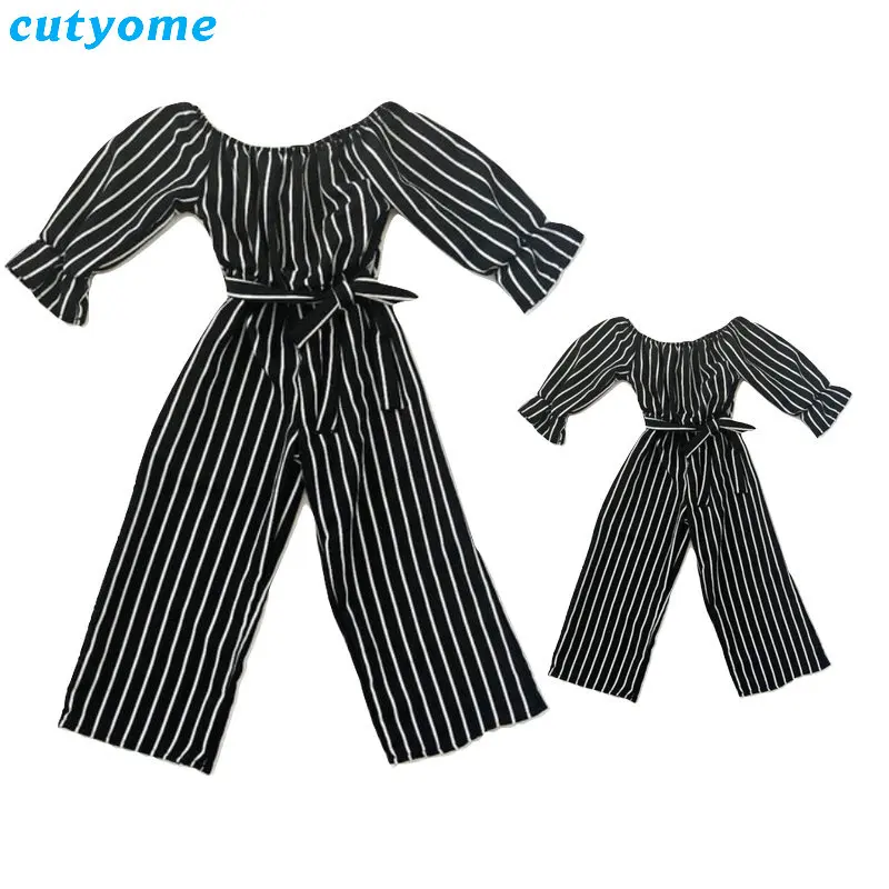 Family Matching Women Girls Jumpsuit One Piece Suit Mother And Daughter Striped off Shoulder Playsuit Pants For Parent Child
Family Matching Women Girls Jumpsuit One Piece Suit Mother And Daughter Striped off Shoulder Playsuit Pants For Parent Child