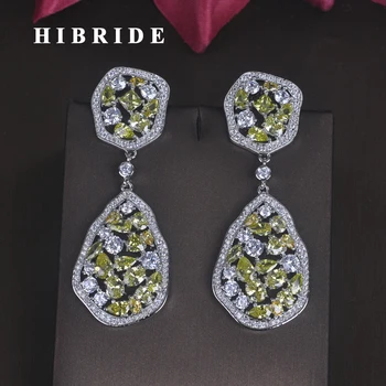 HIBRIDE Luxury Clear Yellow Cubic Zirocnia Pendientes Drop Earrings For Women Fashion Jewelry Wedding Bride Brincos Gift E-664
HIBRIDE Luxury Clear Yellow Cubic Zirocnia Pendientes Drop Earrings For Women Fashion Jewelry Wedding Bride Brincos Gift E-664
