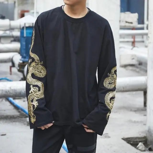 Women/Men Streetwear Korean Embroidery Dragon Long Sleeve Loose T Shirt Punk Harajuku Japan Plus Size T-Shirt Oversized Top Tees
Women/Men Streetwear Korean Embroidery Dragon Long Sleeve Loose T Shirt Punk Harajuku Japan Plus Size T-Shirt Oversized Top Tees