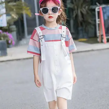 2020 Girls Costume Summer Teenage Girls Clothing Set Girls Tracksuit Children School Kids Clothes Striped T-shirts + Jumpsuit 12
2020 Girls Costume Summer Teenage Girls Clothing Set Girls Tracksuit Children School Kids Clothes Striped T-shirts + Jumpsuit 12