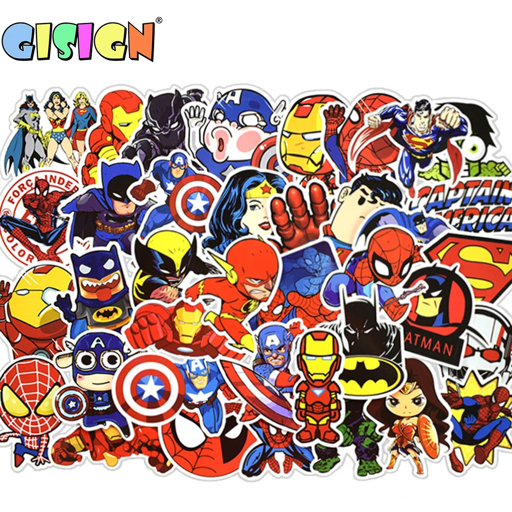 50Pcs Marvel Avengers Cartoon Stickers Waterproof For Laptop Moto Skateboard Luggage Guitar Decal Toy Super Hero Sticker
50Pcs Marvel Avengers Cartoon Stickers Waterproof For Laptop Moto Skateboard Luggage Guitar Decal Toy Super Hero Sticker