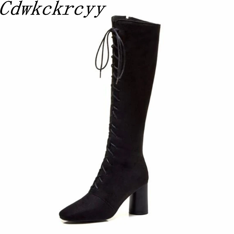 Autumn and winter New style fashion Frosted Suede Square head Anterior frenulum Boots Round heel Keep warm Women Boots 34-48
Autumn and winter New style fashion Frosted Suede Square head Anterior frenulum Boots Round heel Keep warm Women Boots 34-48