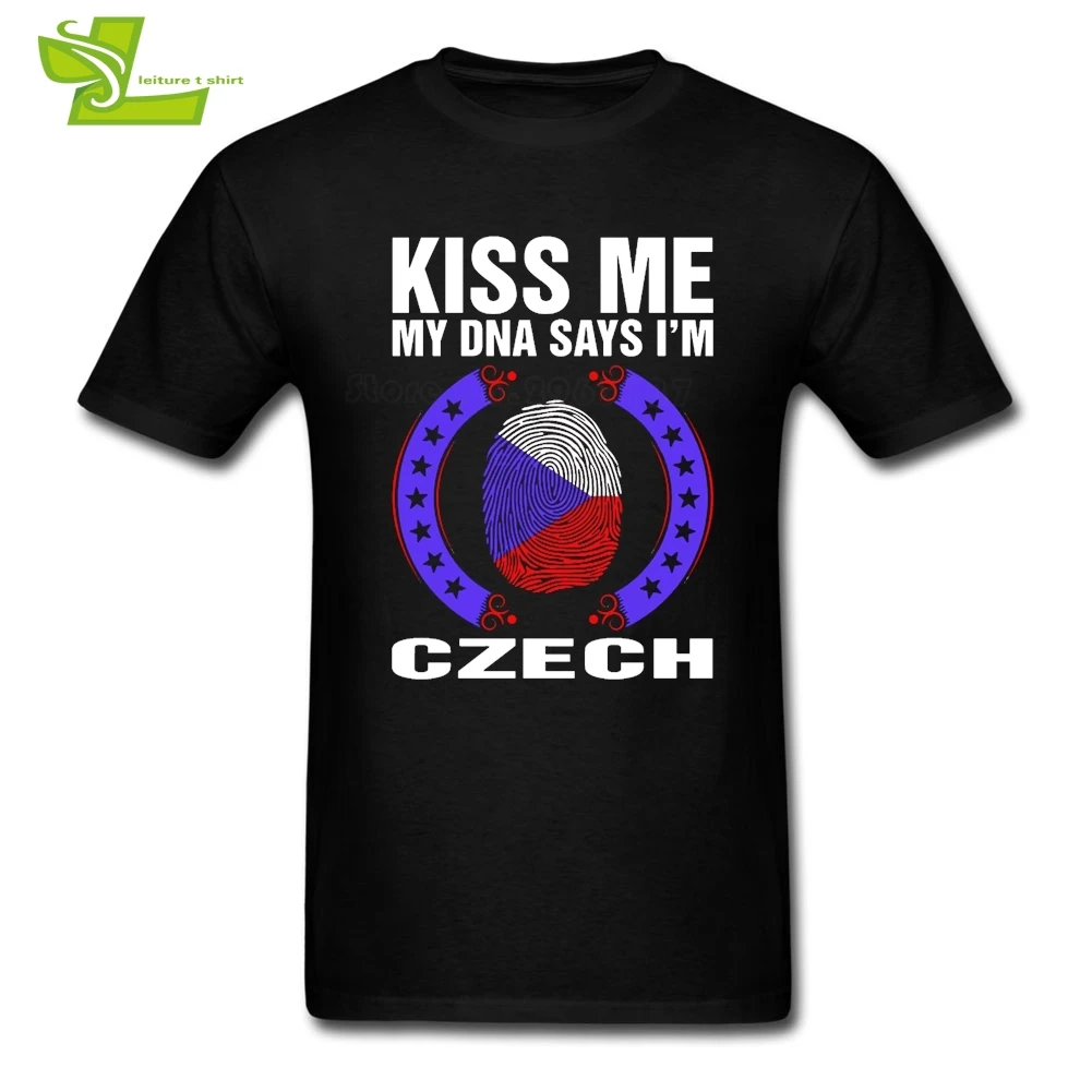 Футболка Kiss Me My DNA говорит что я Чешский взрослый топы с флагом и отпечатком