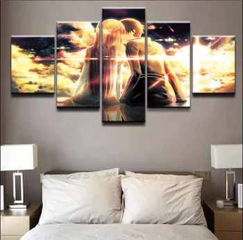 Decorative Poster Wall Art Framework Photo 5 Panel Anime Sword Art Online Canvas Painting Modular Pictures 
Decorative Poster Wall Art Framework Photo 5 Panel Anime Sword Art Online Canvas Painting Modular Pictures