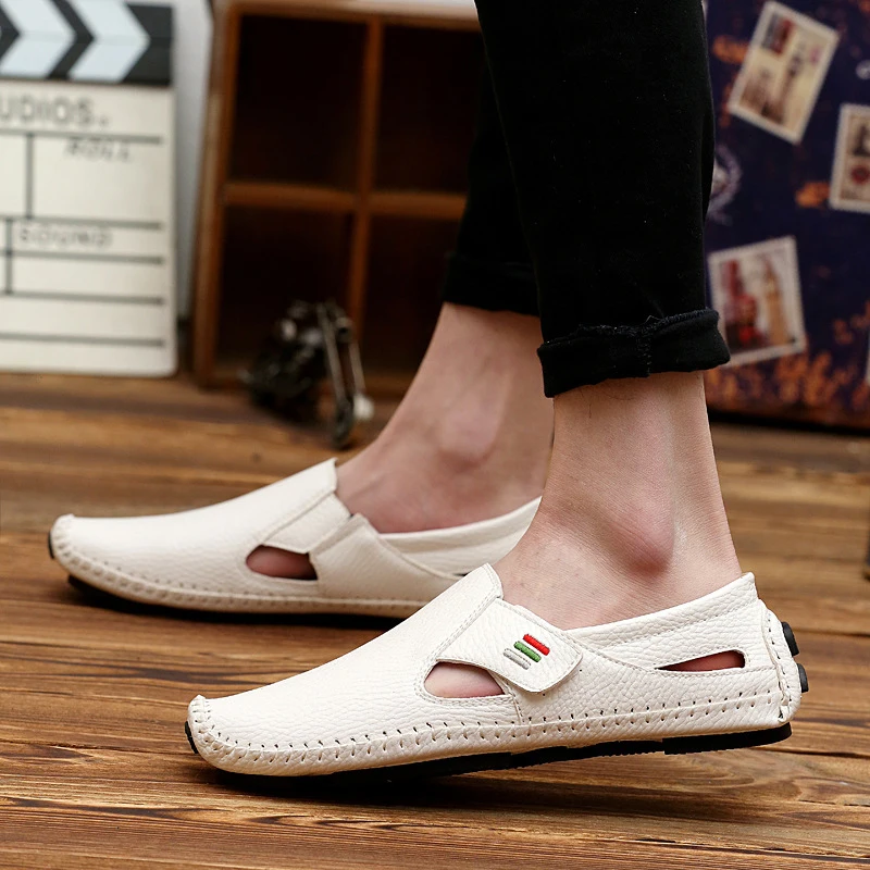 2018 Men Fashion Leather Sandals Leather Driving Shoes Men Casual Breathable Summer Slippers Plus Size 45 46 47 Shoes for Man
2018 Men Fashion Leather Sandals Leather Driving Shoes Men Casual Breathable Summer Slippers Plus Size 45 46 47 Shoes for Man