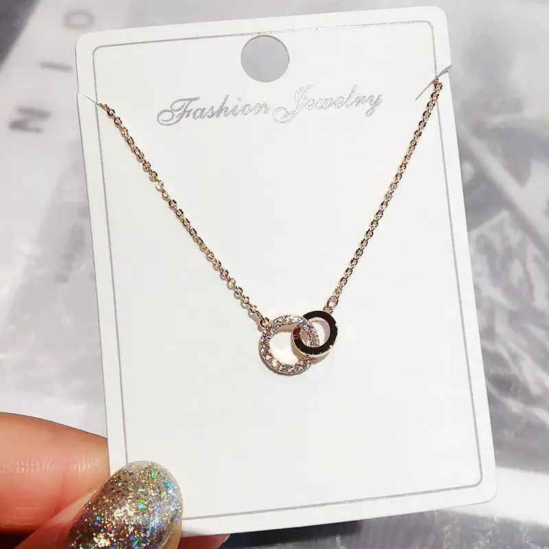 High-end Clavicle Chain Necklace Rose Gold Color Micro Pave Cubic Zircon Round Pendant Necklace for Women
High-end Clavicle Chain Necklace Rose Gold Color Micro Pave Cubic Zircon Round Pendant Necklace for Women
