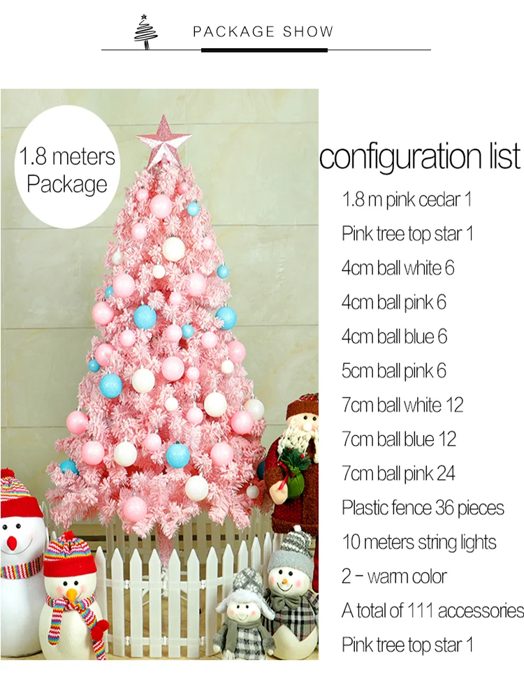 Trees Christmas Tree Cherry Blossom Gradient Powder Color Luxury Artificial Christmas Tree 180cm Trees Home Accessories