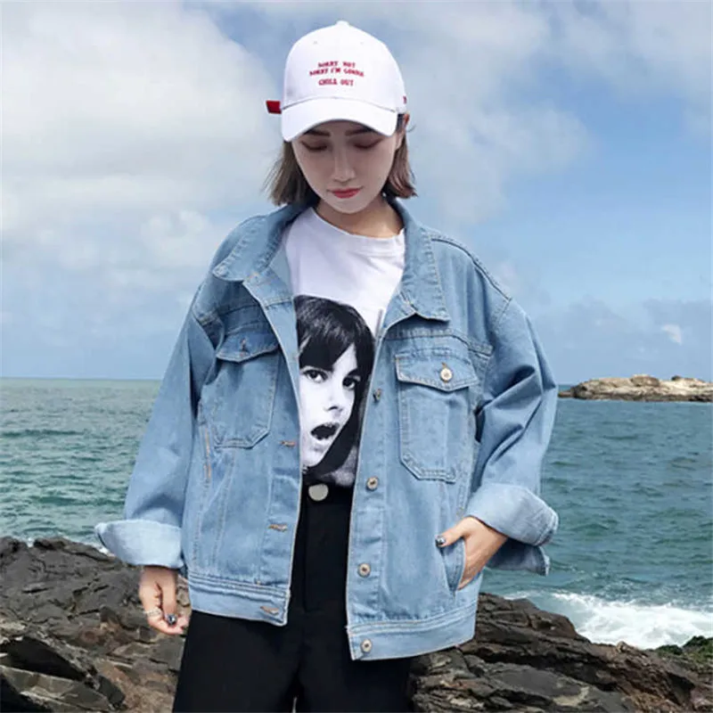 Loose boyfriend jean jacket 2020 new Autumn women's fashion casual Denim Jacket Female Long sleeve streetwear coat Basic jacket
Loose boyfriend jean jacket 2020 new Autumn women's fashion casual Denim Jacket Female Long sleeve streetwear coat Basic jacket