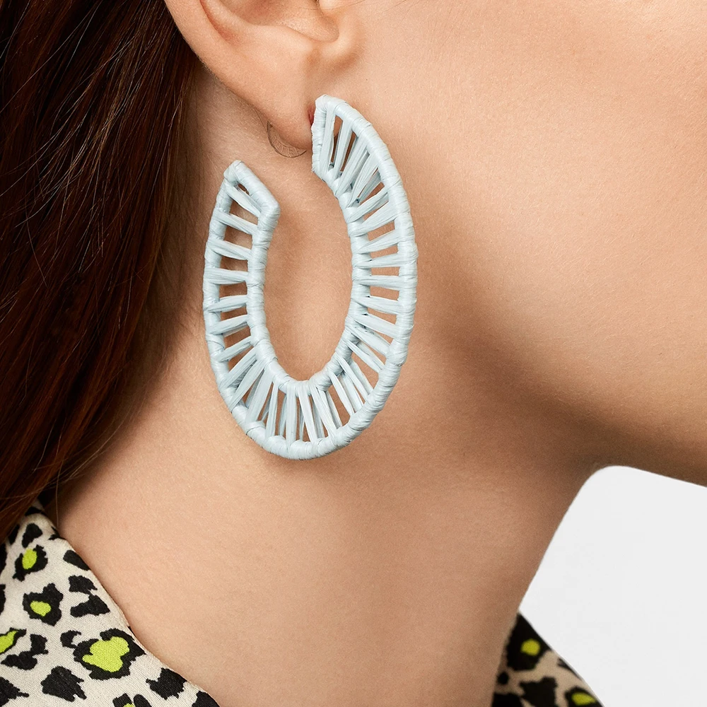 Large Statement Round Earrings for Women Handmade Raffia Big Geometric Circular Stud Earrings Boho Charm Jewelry Wholesale
Large Statement Round Earrings for Women Handmade Raffia Big Geometric Circular Stud Earrings Boho Charm Jewelry Wholesale