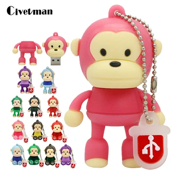 Hot Sale Cartoon Animal Monkey USB Flash Drive 256GB Pendrive 4GB 8GB 16GB 32GB USB Memory Stick External Storage Pen Drive Gift
Hot Sale Cartoon Animal Monkey USB Flash Drive 256GB Pendrive 4GB 8GB 16GB 32GB USB Memory Stick External Storage Pen Drive Gift