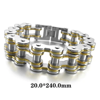 Hollow Openwork Biker Stainless Steel Bracelet Punk Rock Style Bracelet Men's Link Wrist Silver Gold Bracelet Size 20x240mm
Hollow Openwork Biker Stainless Steel Bracelet Punk Rock Style Bracelet Men's Link Wrist Silver Gold Bracelet Size 20x240mm