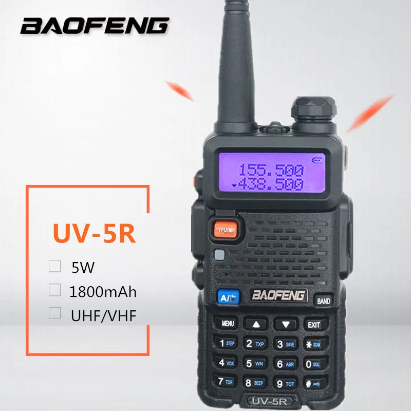 BaoFeng walkie talkie UV-5R two way cb radio upgrade version baofeng uv5r 128CH 5W VHF UHF 136-174Mhz & 400-520Mhz
BaoFeng walkie talkie UV-5R two way cb radio upgrade version baofeng uv5r 128CH 5W VHF UHF 136-174Mhz & 400-520Mhz