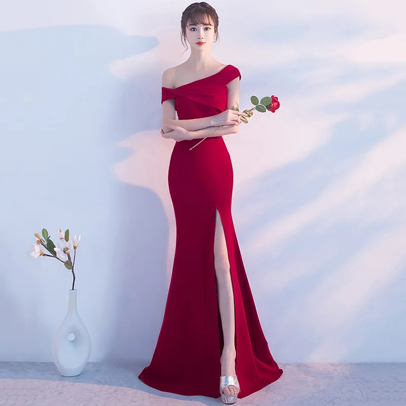 Corzzet Women Party Dress Short Sleeve Red Cotton Neckling Off Shoulder Sexy Slit Long Mermaid Slim Feminino Dresses Vestiods
Corzzet Women Party Dress Short Sleeve Red Cotton Neckling Off Shoulder Sexy Slit Long Mermaid Slim Feminino Dresses Vestiods