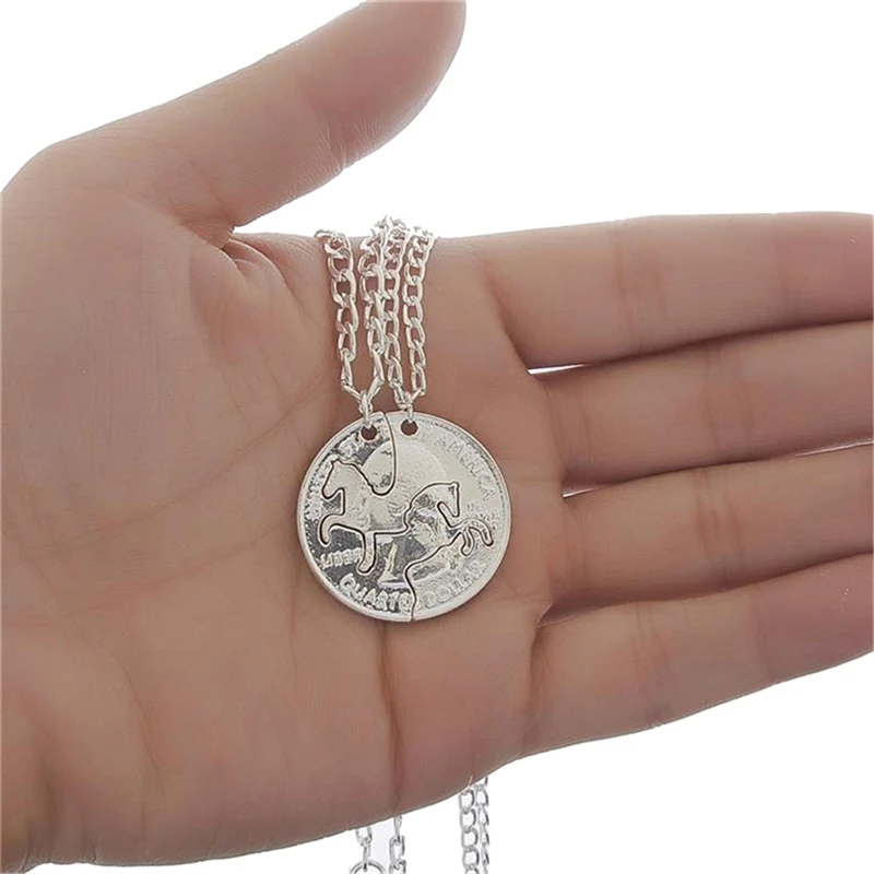 Coin Charm silver Necklace women men jewelry love girl present Two Horses Lover Couples Best Friend Gifts Pendant Necklaces 2pcs
Coin Charm silver Necklace women men jewelry love girl present Two Horses Lover Couples Best Friend Gifts Pendant Necklaces 2pcs