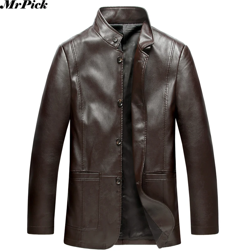 New Men Mandarin Collar PU Leather Jacket Fashion Casual Designer Brand Motorcycle Coat 0723-001
New Men Mandarin Collar PU Leather Jacket Fashion Casual Designer Brand Motorcycle Coat 0723-001