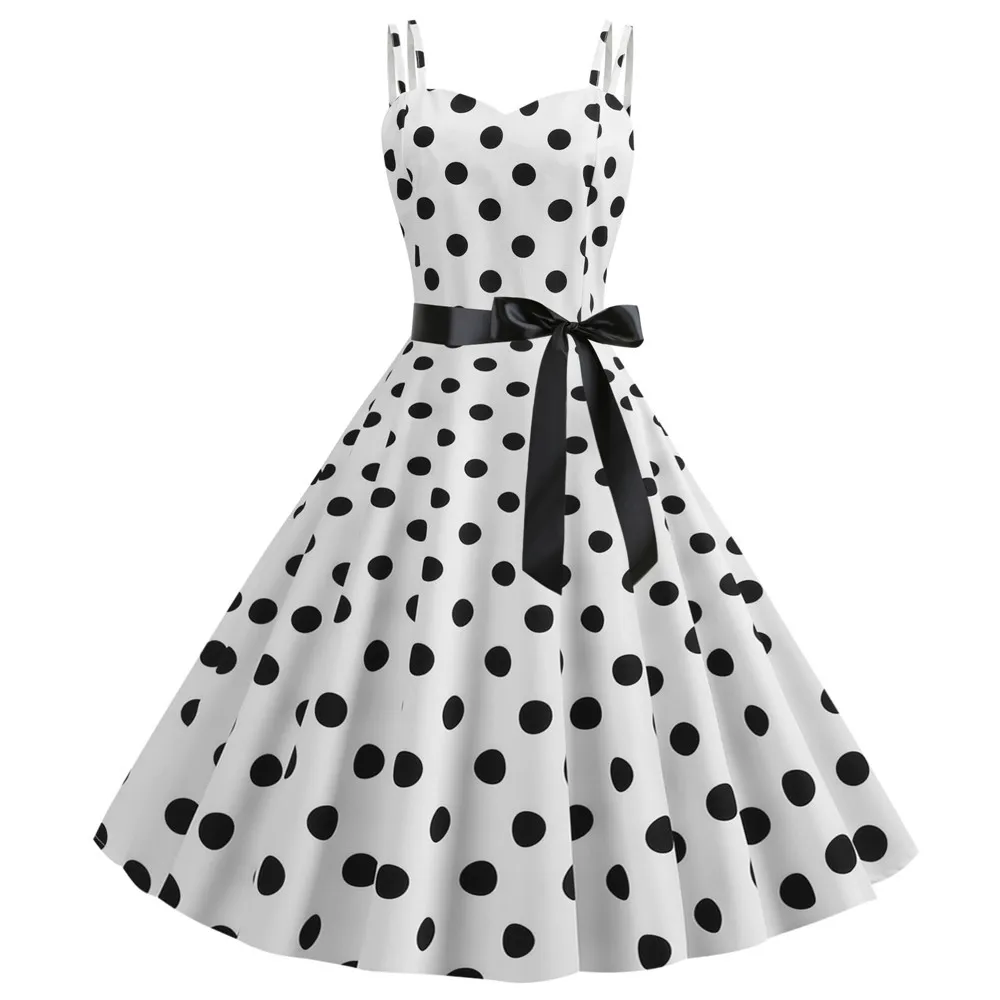 Women Polka Dot Print Summer Dress 2019 Sexy Retro White Halter Vintage Dress Plus Size Robe Femme Pin Up Rockabilly Party Dress
Women Polka Dot Print Summer Dress 2019 Sexy Retro White Halter Vintage Dress Plus Size Robe Femme Pin Up Rockabilly Party Dress