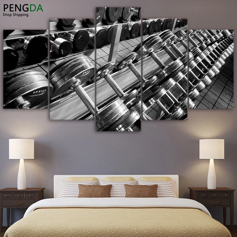 Modern Home Wall Decor Frame Printed Painting Living Room 5 Pieces Dumbbells Fitness Canvas Pictures Gym Equipment Poster PENGDA
Modern Home Wall Decor Frame Printed Painting Living Room 5 Pieces Dumbbells Fitness Canvas Pictures Gym Equipment Poster PENGDA