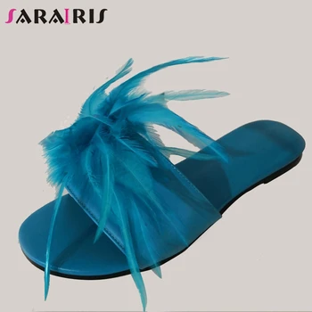 SARAIRIS Brand Design Big Size 35-47 Leisure Feather Top Quality Beach Women Shoes Summer Flat Shoes Woman Slippers flip&flops
SARAIRIS Brand Design Big Size 35-47 Leisure Feather Top Quality Beach Women Shoes Summer Flat Shoes Woman Slippers flip&flops