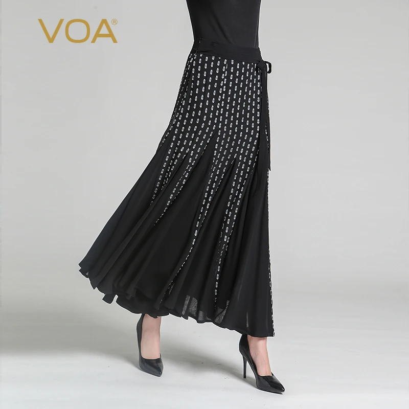 VOA 2018 Summer New Black Silk Maxi Skirt Georgette Chiffon Wave Point Plus Size Fashion Women Package Hip Long Skirt CLA00801
VOA 2018 Summer New Black Silk Maxi Skirt Georgette Chiffon Wave Point Plus Size Fashion Women Package Hip Long Skirt CLA00801