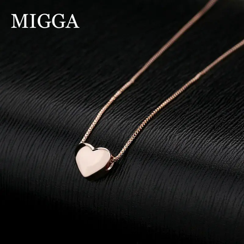 MIGGA Delicate Rose Gold Color Metal Glossy Heart Necklace Fashion Women Clavicle Chain Jewelry
MIGGA Delicate Rose Gold Color Metal Glossy Heart Necklace Fashion Women Clavicle Chain Jewelry