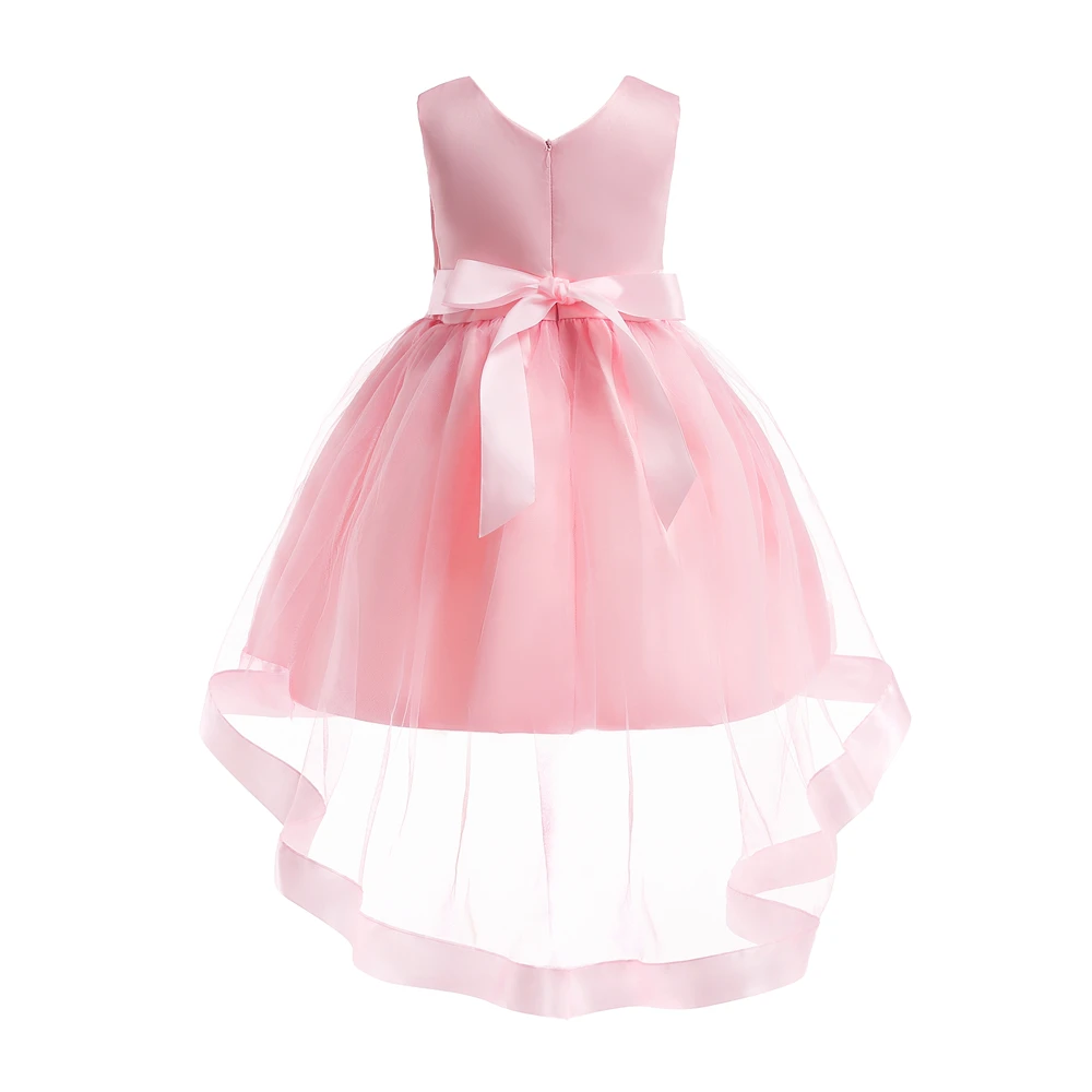 Flower Girls Dress 2018 New V neck Princess Party Children Wedding Dresses For Girls Costumes Cute Tulle Kids Dresses 10 Years (3)