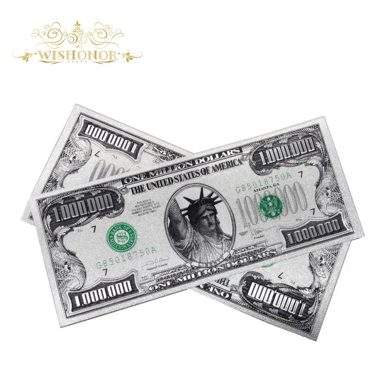 10pcs/lot 24k Gold Banknote US 1 Million Dollars Bill Paper Money Souvenir Currency Silver Fake Money(Single Side) Selling
10pcs/lot 24k Gold Banknote US 1 Million Dollars Bill Paper Money Souvenir Currency Silver Fake Money(Single Side) Selling