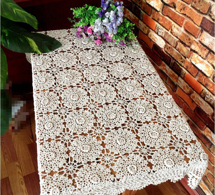 Handmade Crochet Flowers Beige 80X130CM Square Cotton Tablecloths Table cloth hollow Sofa towel Cover cloth Home Textile
Handmade Crochet Flowers Beige 80X130CM Square Cotton Tablecloths Table cloth hollow Sofa towel Cover cloth Home Textile
