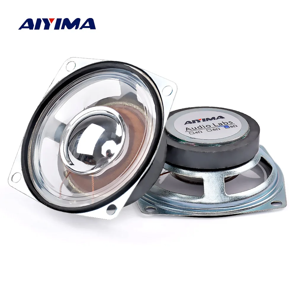 AIYIMA 2Pcs 8 Ohm 10W Magnetic Transparent Waterproof Speaker 2.5 Inch 66mm Speakers