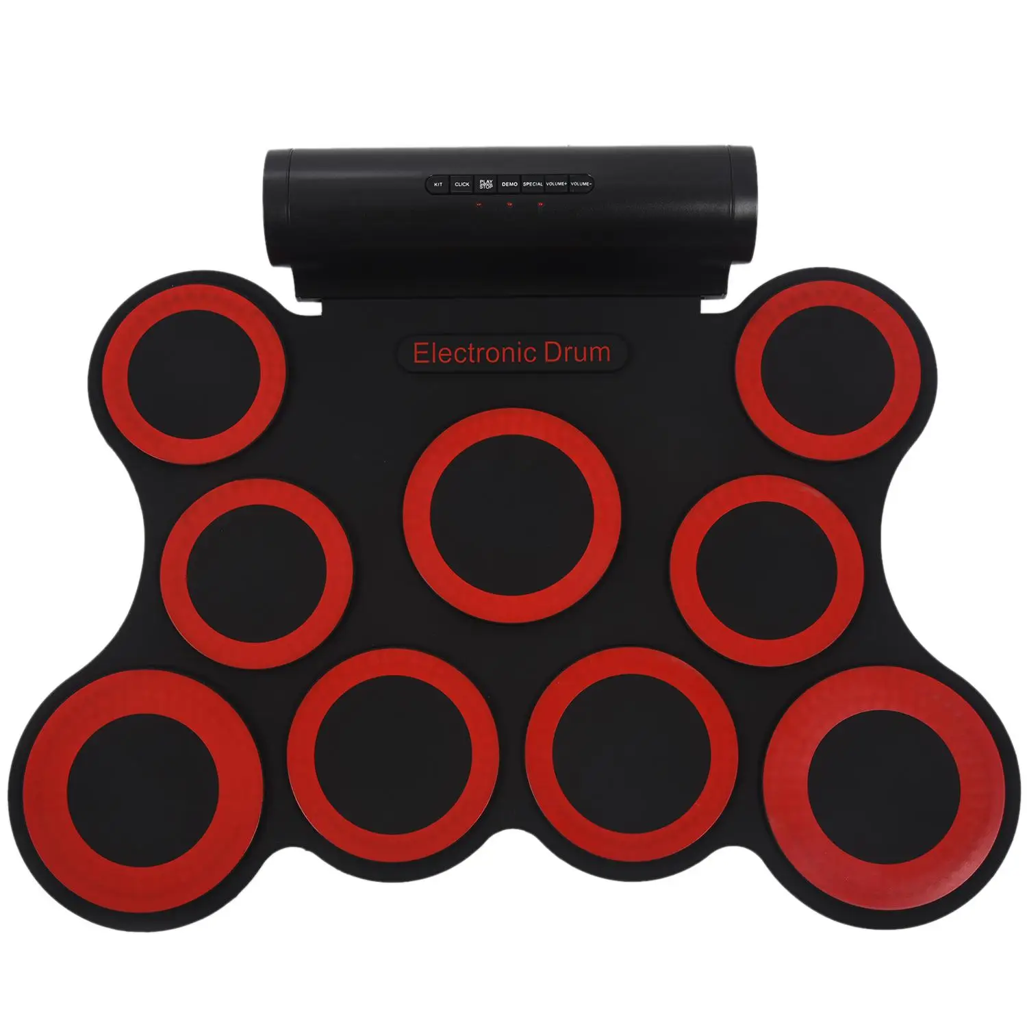 Stereo Digital Electronic Drum Portable Roll Up Drum Kit 9 Silicon Drum Pads Built-in Double 3W Speakers USB Powered Convenient
Stereo Digital Electronic Drum Portable Roll Up Drum Kit 9 Silicon Drum Pads Built-in Double 3W Speakers USB Powered Convenient