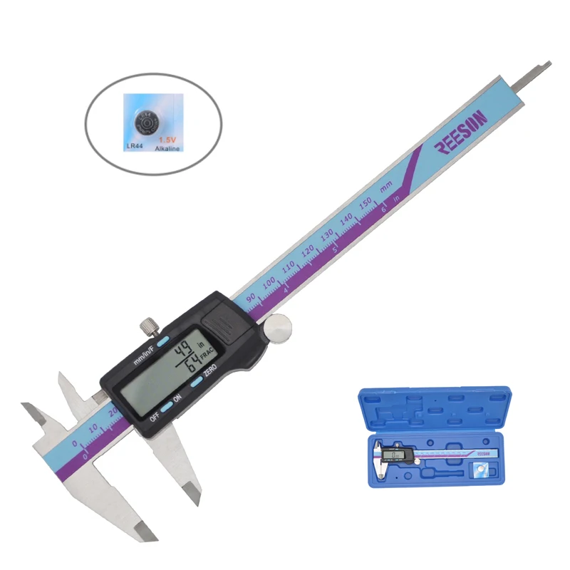 Electronic Digital Caliper Stainless Steel Body with Large LCD Screen | 0-6 Inches | Inch/Fractions/Millimeter Conversion
Electronic Digital Caliper Stainless Steel Body with Large LCD Screen | 0-6 Inches | Inch/Fractions/Millimeter Conversion