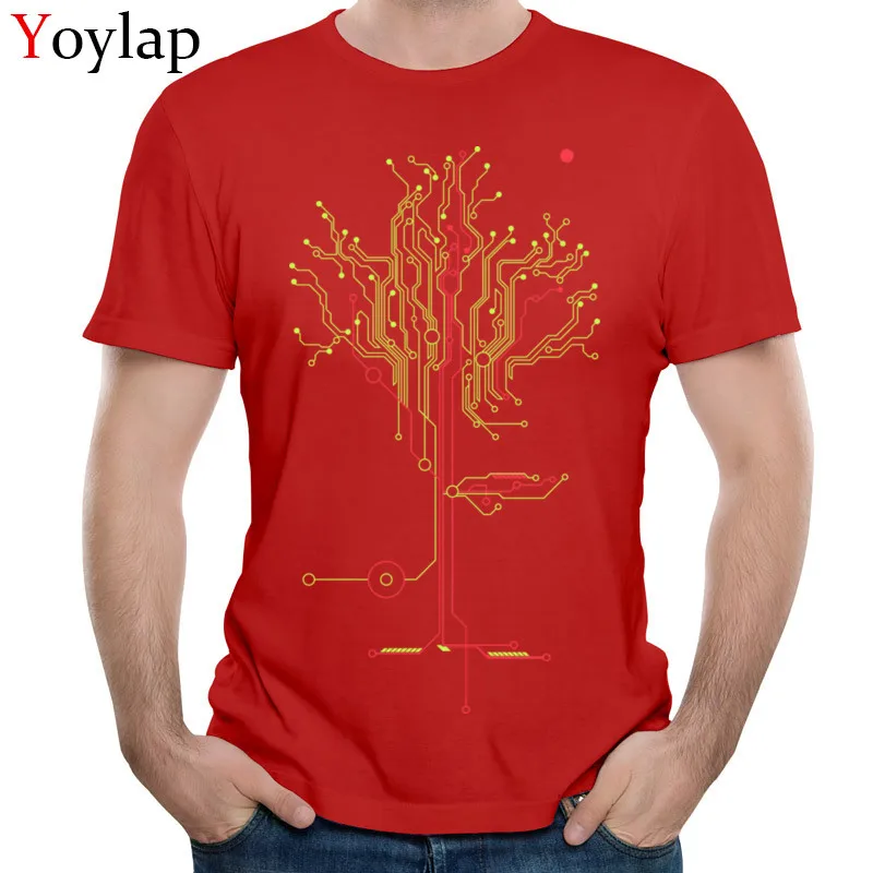 Dominant Casual T Shirt Round Neck 100% Cotton Tree of tomorrow Mens Tops Tees Short Sleeve Summer Casual Tee Shirts red