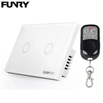 Funry ST1 2Gang US Standard Capacitive Touch Switch Remote Control luxury Glass Wall Switch Panel Light Switch 110-240V 433MHz
Funry ST1 2Gang US Standard Capacitive Touch Switch Remote Control luxury Glass Wall Switch Panel Light Switch 110-240V 433MHz