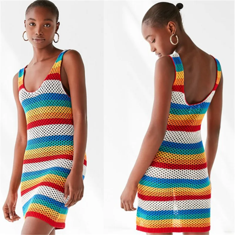 Womens Summer Dresses Beach Cover Up Women's Clothing For The Knitted High Waistcoat Color Stripes Skirt Striped Acetate Sierra
Womens Summer Dresses Beach Cover Up Women's Clothing For The Knitted High Waistcoat Color Stripes Skirt Striped Acetate Sierra