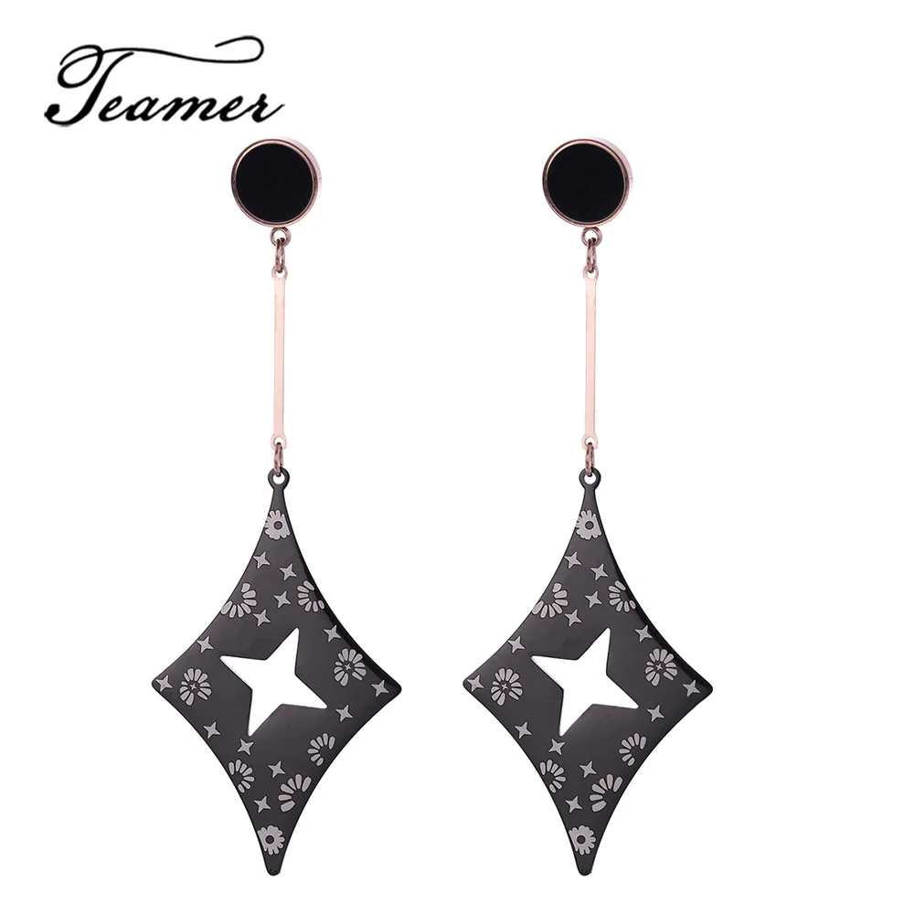 Teamer Black Pattern Star Stainless Steel Drop Earrings Geometric Bohemian Jewelry Bijoux for Women Boho Party Ear Accessoires
Teamer Black Pattern Star Stainless Steel Drop Earrings Geometric Bohemian Jewelry Bijoux for Women Boho Party Ear Accessoires