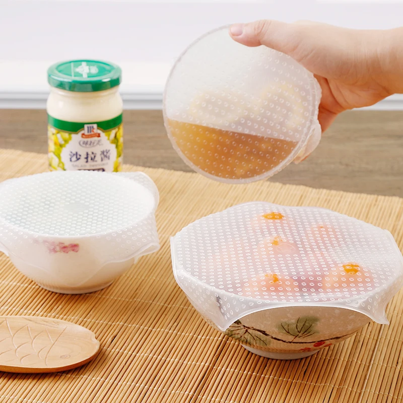 4PCs 3 Sizes Reusable Silicone Food Fresh Keeping Stretch Wrap Seal Film Bowl Cover Home Storage and Organization Kitchen Tools
4PCs 3 Sizes Reusable Silicone Food Fresh Keeping Stretch Wrap Seal Film Bowl Cover Home Storage and Organization Kitchen Tools