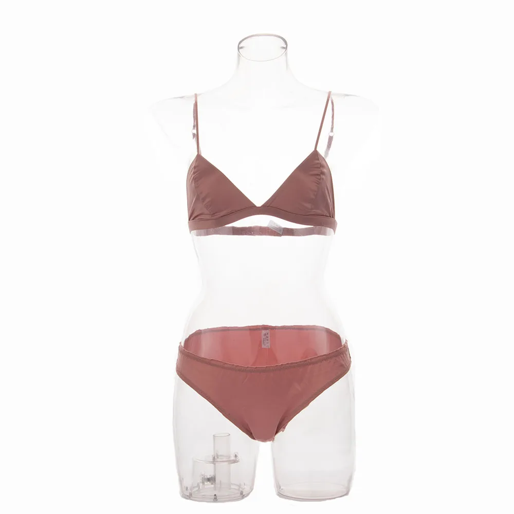 Simple Fashion Women Sexy Thin Solid Color Wire Free Bra&Brief Sets Adjusted-straps Triangle Cups Bra Polyester Brief Sets
Simple Fashion Women Sexy Thin Solid Color Wire Free Bra&Brief Sets Adjusted-straps Triangle Cups Bra Polyester Brief Sets