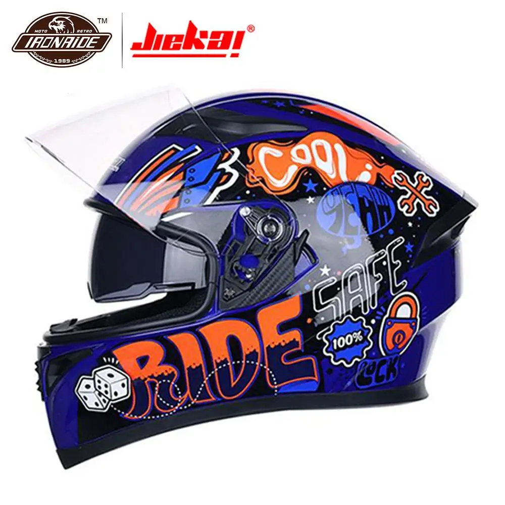 JIEKAI Motorcycle Helmet Motocross Helmet Full Face Helmets Double Visor Motorbike Chopper Racing Filp Up Modular Riding Casco
JIEKAI Motorcycle Helmet Motocross Helmet Full Face Helmets Double Visor Motorbike Chopper Racing Filp Up Modular Riding Casco