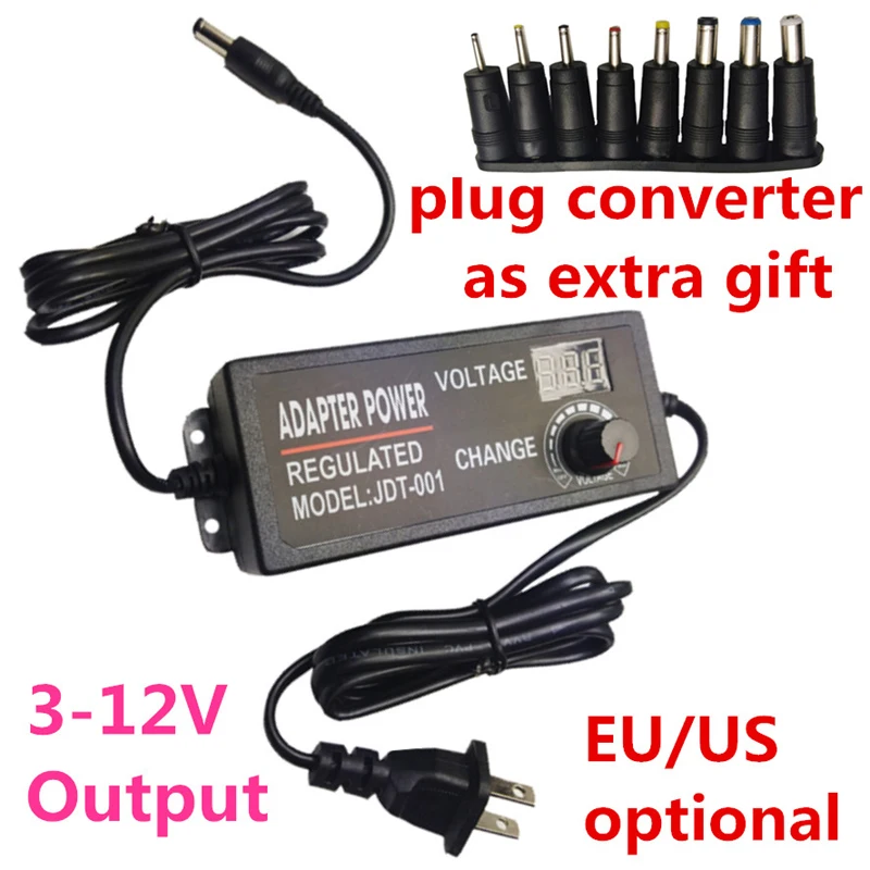 EU/US/UK plug 3V 4V 5V 6V 7V 8V 9V 10V 11V 12V 5A Adjustable Power Supply ac/dc regulating Power adapter with voltage display 
EU/US/UK plug 3V 4V 5V 6V 7V 8V 9V 10V 11V 12V 5A Adjustable Power Supply ac/dc regulating Power adapter with voltage display
