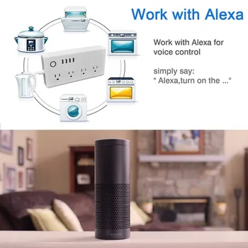Wifi Plug Smart Power Strip Multi Plug Power Socket Plug Outlet Work With Alexa For Voice Controls Smart 10A Living Room US Plug
Wifi Plug Smart Power Strip Multi Plug Power Socket Plug Outlet Work With Alexa For Voice Controls Smart 10A Living Room US Plug