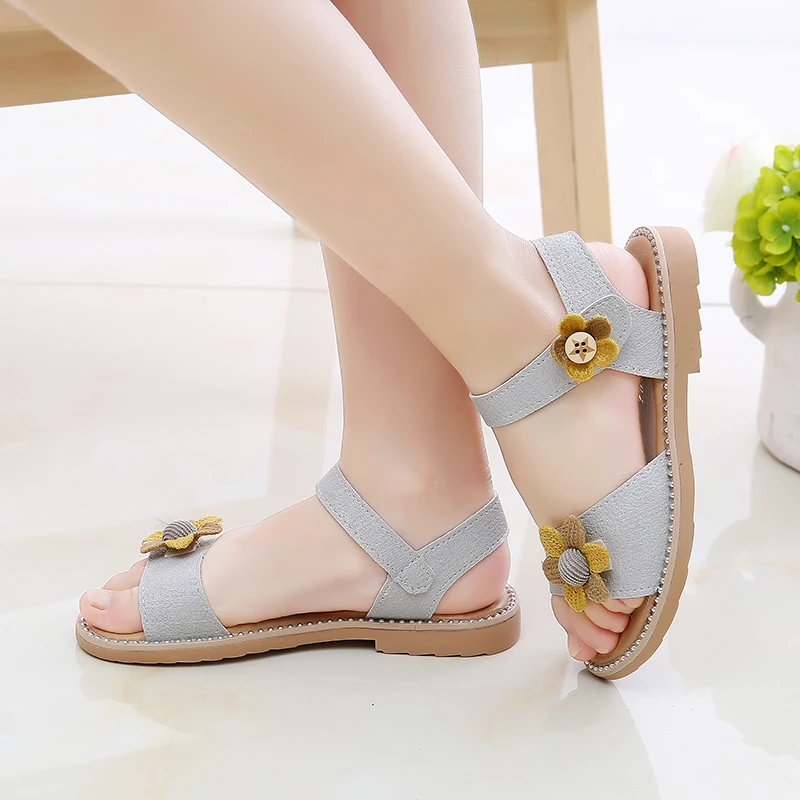 

NEW Summer Girls Shoes Female Children Sandals Fashion Princess Soft Bottom Shoes Size 27-36