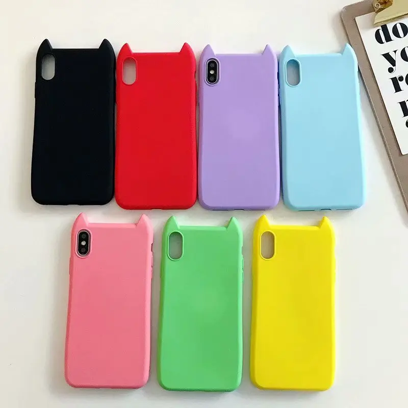 Новый чехол для телефона Little Devil iPhone XR /Xs max/Xs/X Мягкий ТПУ милый с кошачьими ушками