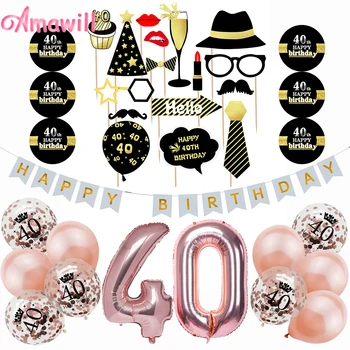 Amawill Cheers 40 Years Old Party Supplies Rose Gold Foil Balloons Photo Booth Props 40th Birthday Party Decoration Adult 75D
Amawill Cheers 40 Years Old Party Supplies Rose Gold Foil Balloons Photo Booth Props 40th Birthday Party Decoration Adult 75D