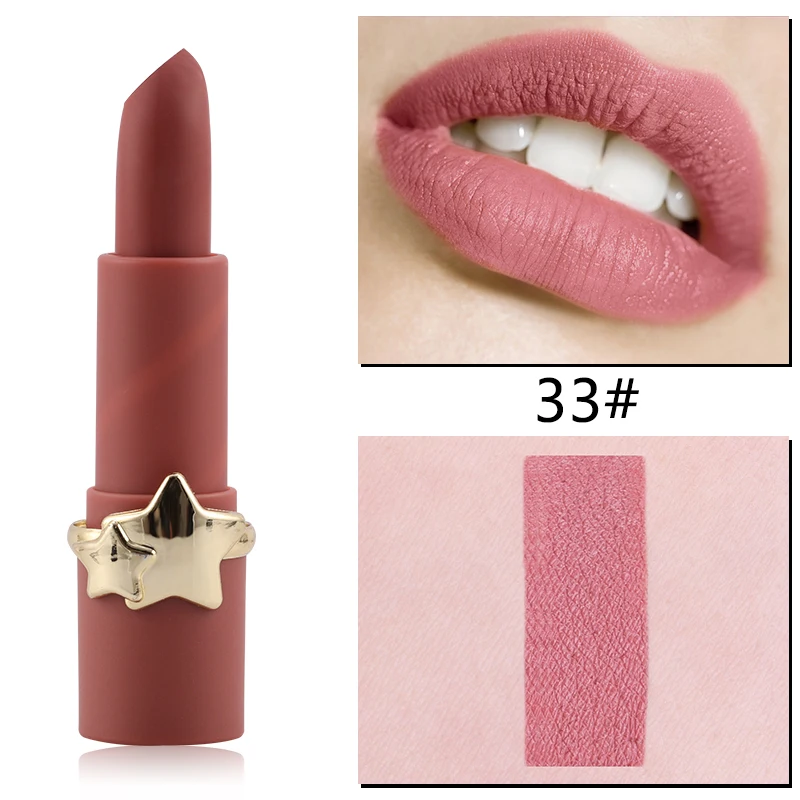 

MISS ROSE 12 Colors Sexy Velvet Matte Star Nude Red Matte Lipstick Long-lasting Waterproof Lip Stick Cosmetics TSLM2