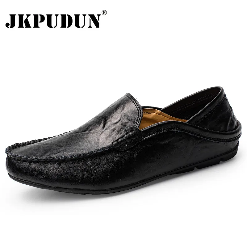 JKPUDUN Men Shoes Casual Genuine Leather Mens Loafers Moccasins Designer Slip On Boat Shoes Classical Chaussure Homme Size 38-46 
JKPUDUN Men Shoes Casual Genuine Leather Mens Loafers Moccasins Designer Slip On Boat Shoes Classical Chaussure Homme Size 38-46