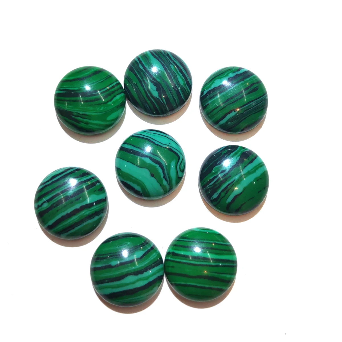 

10 PCS Malachite Natural Stones Cabochon 12mm 14mm 16mm 18mm 20mm Round No Hole for Making Jewelry DIY