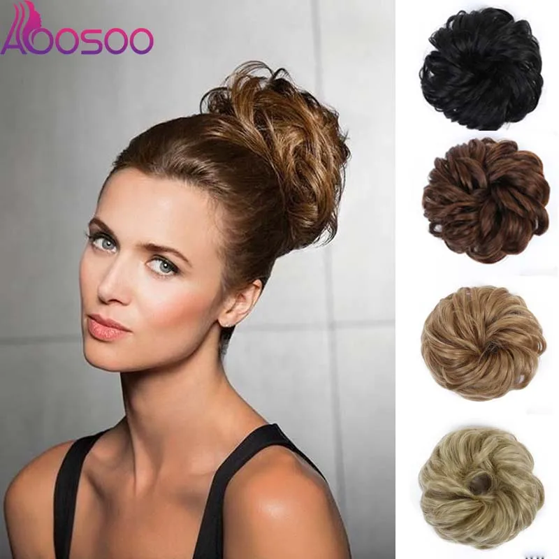 AOOSOO Curly Scrunchie Chignon With Rubber Band Brown Blonde Synthetic Hair Ring Wrap For Hair Bun Ponytails
AOOSOO Curly Scrunchie Chignon With Rubber Band Brown Blonde Synthetic Hair Ring Wrap For Hair Bun Ponytails