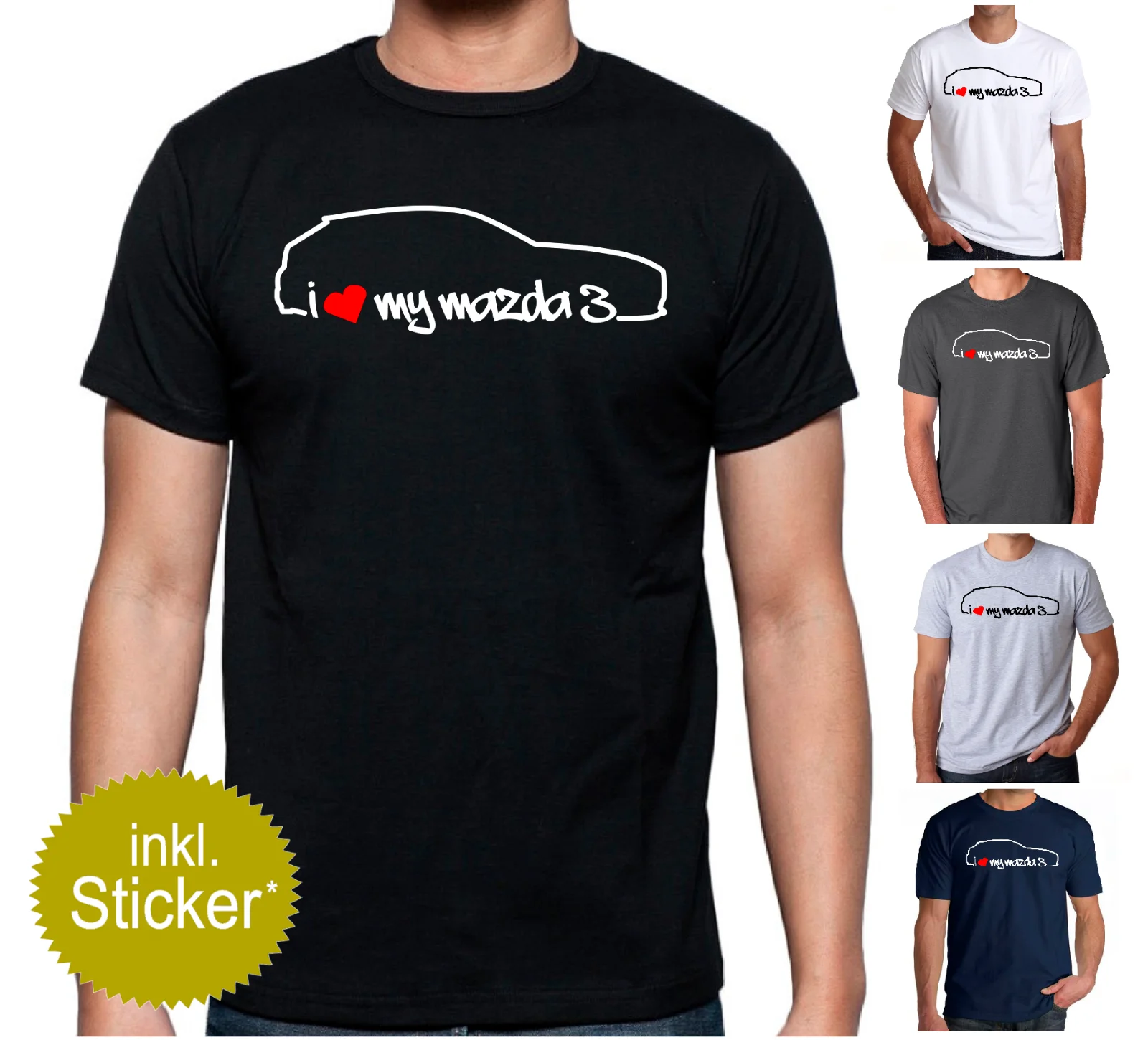 Mazda L Love My Mazda 3 T-Shirt Sticker Set Sportsline SKYACTIV BM JDM- show original title mazde mersedes suz uki
Mazda L Love My Mazda 3 T-Shirt Sticker Set Sportsline SKYACTIV BM JDM- show original title mazde mersedes suz uki