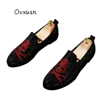 Red Skull Diamond Rhinestones Men loafers Shoes Luxury Brand Male Casual Sneakers Prom Dress Loafers zapatos hombre Dropshipping
Red Skull Diamond Rhinestones Men loafers Shoes Luxury Brand Male Casual Sneakers Prom Dress Loafers zapatos hombre Dropshipping