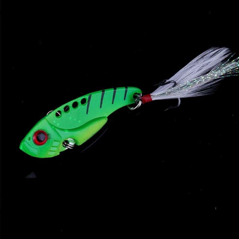 HENGJIA 1Pcs Metal Fishing Lure Pike Lures 5.5cm 11g Vibrations Spoon Bass Feather Hooks | Спорт и развлечения