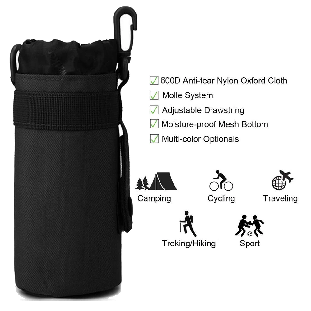 Adjustable Tactical Drawstring Water Bottle Pouch Military MOLLE Water Bottle Holder Attachment Carrier for Backpack Waist Bag
Adjustable Tactical Drawstring Water Bottle Pouch Military MOLLE Water Bottle Holder Attachment Carrier for Backpack Waist Bag